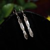 Silver Crossover Bar Earrings