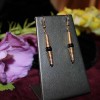 14K Gold-fill   Double Cone Earrings - Black Onyx